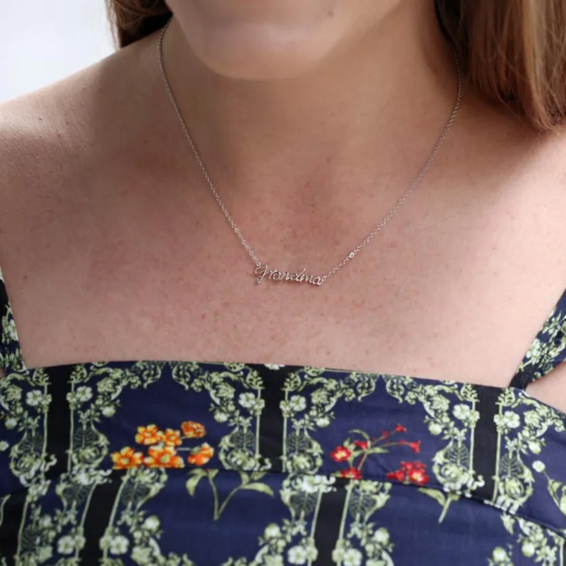 Silver Grandma Diamond Necklace