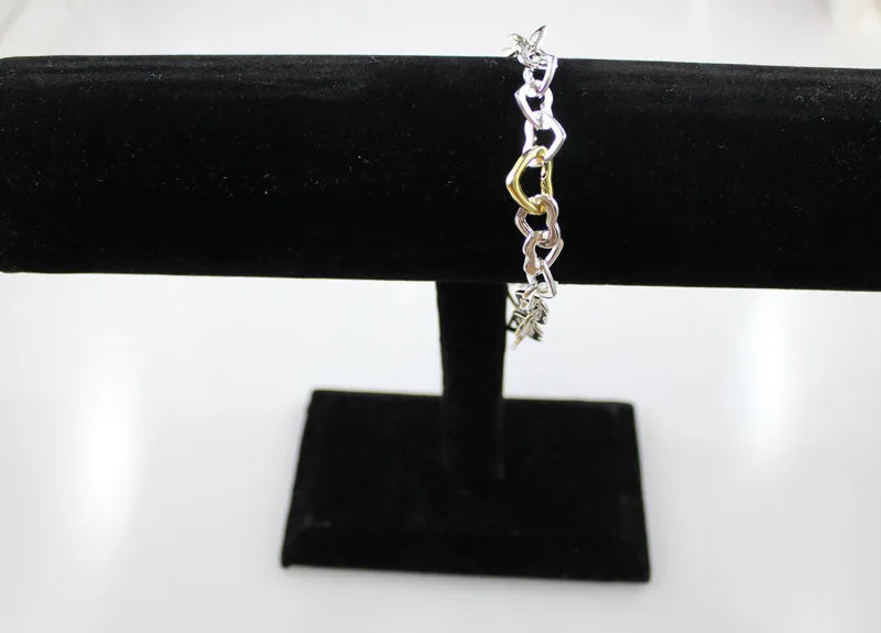 Sterling Silver Heart Linked Bracelet