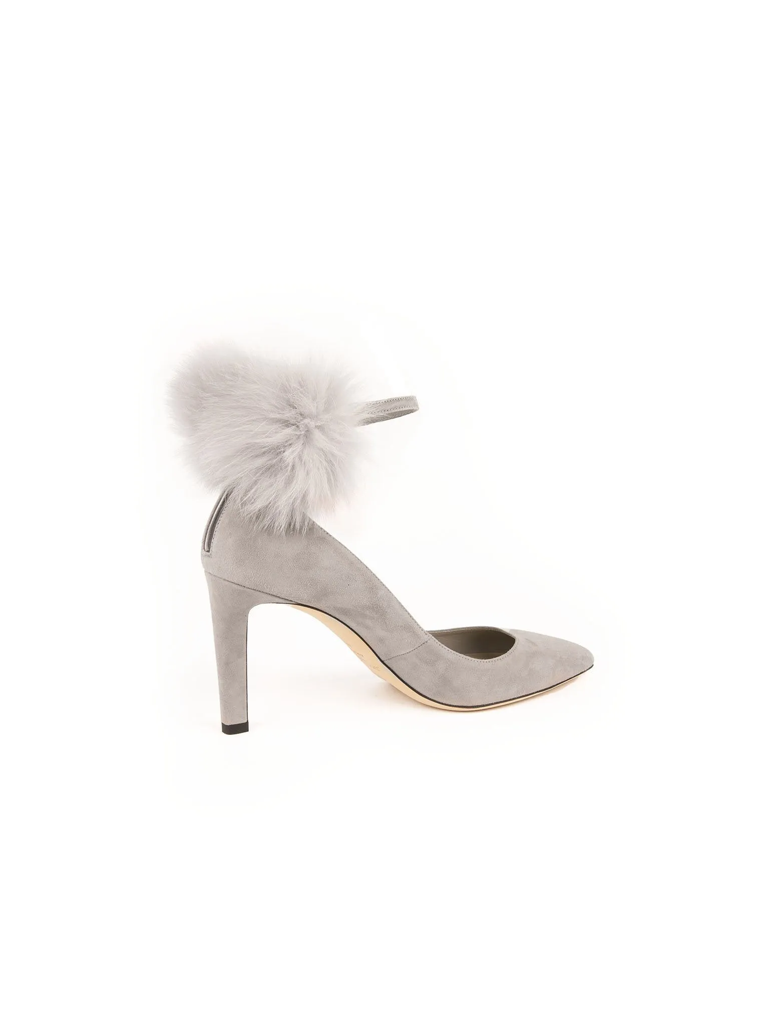 Suede South 85 Ankle Strap Pumps - Moonstone