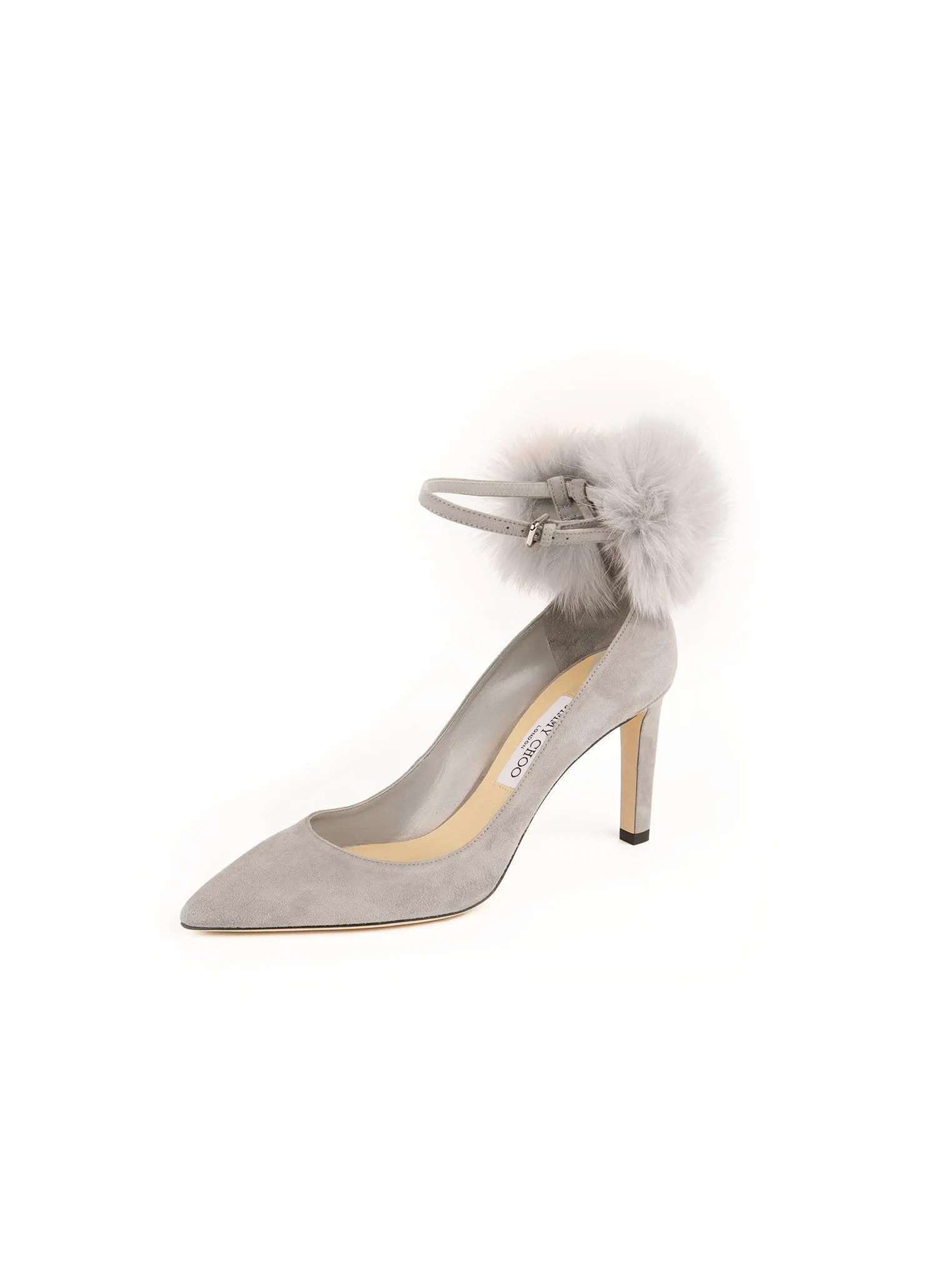 Suede South 85 Ankle Strap Pumps - Moonstone