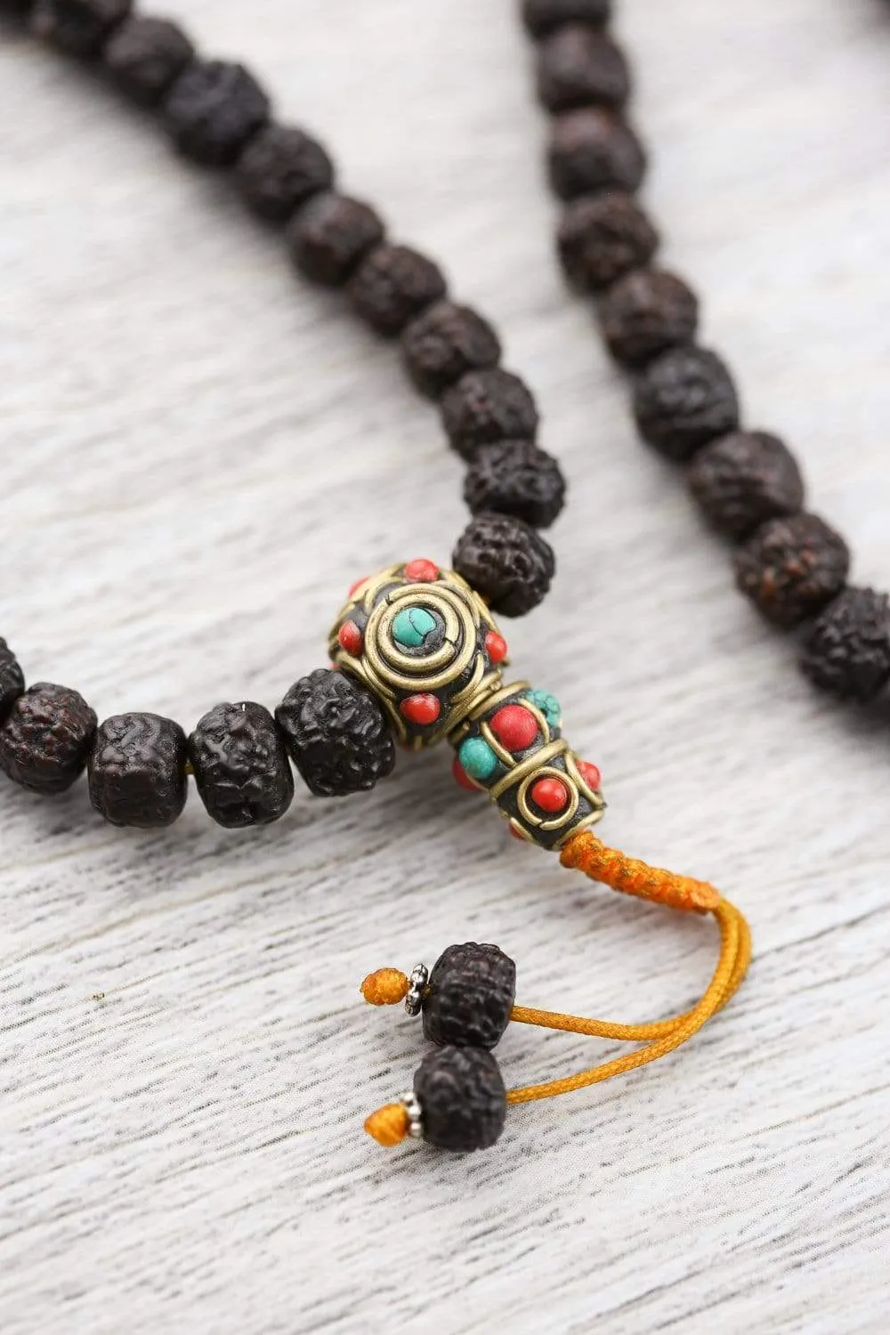 Tibetan Rudraksha Mala & Bracelet Set