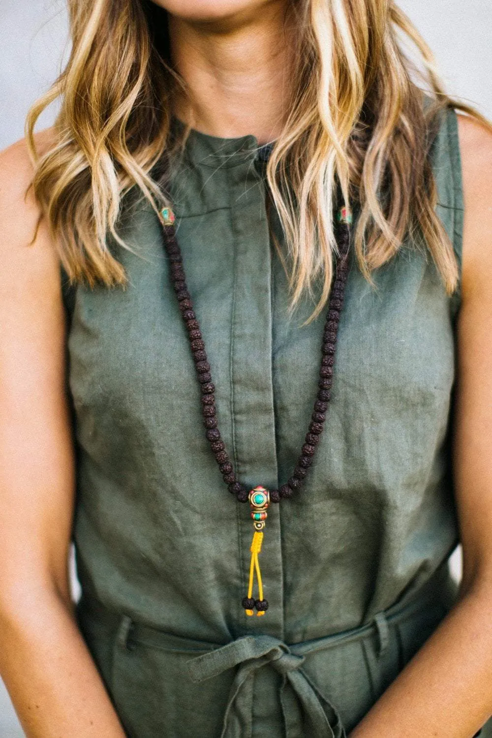 Tibetan Rudraksha Mala & Bracelet Set