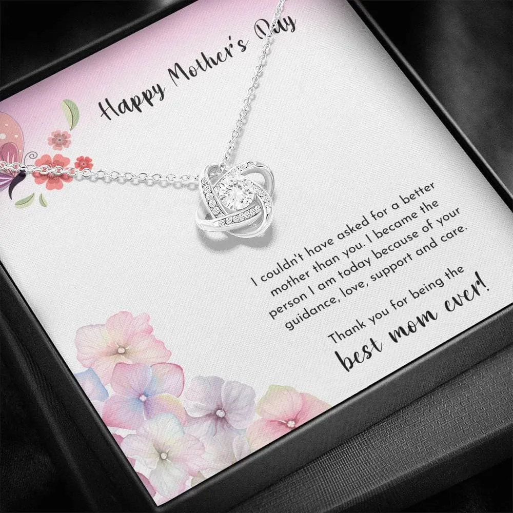 To my Mom Love Knot Necklace, Best Mom Ever, Gift for Mom Necklace, Birthday Gift, Mother's Day Gift