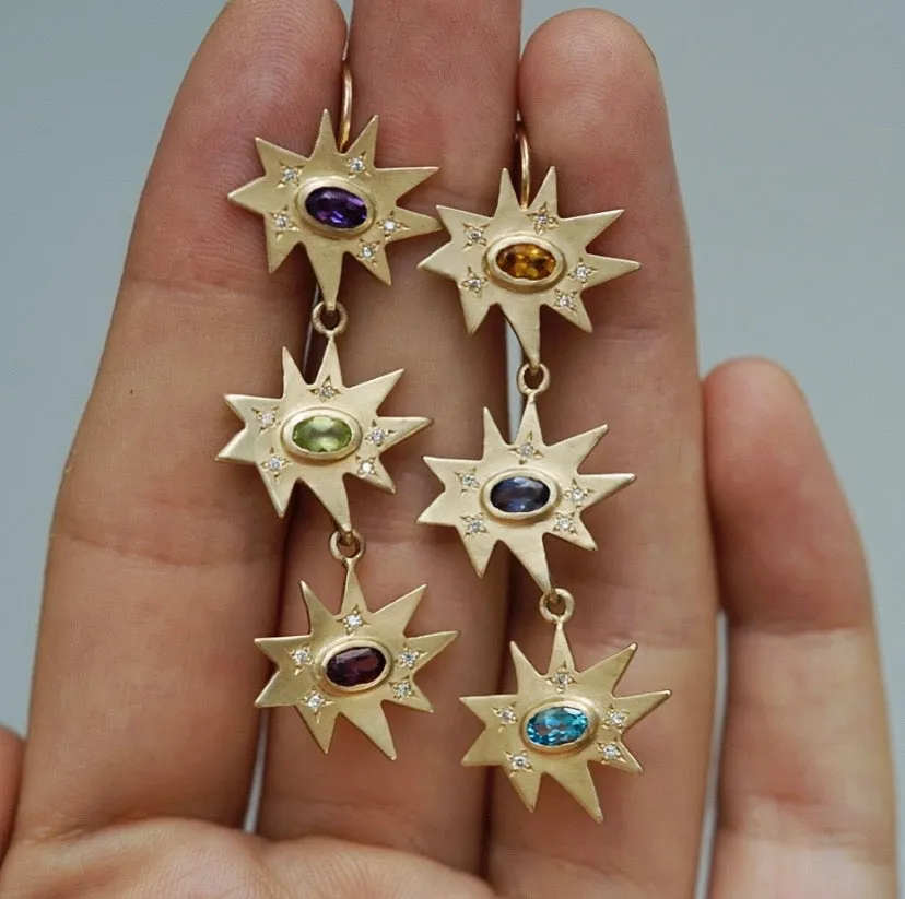 Triple Stellina Earrings