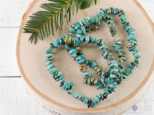 TURQUOISE Crystal Bracelet - Chip Beads - Beaded Bracelet, Handmade Jewelry, Healing Crystal Bracelet, E0726