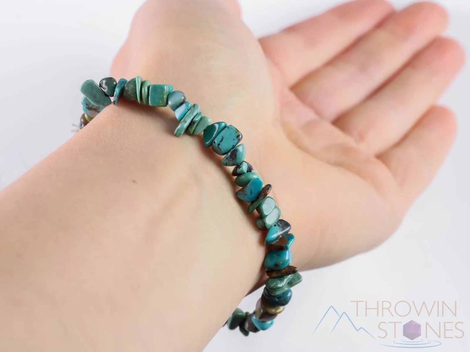 TURQUOISE Crystal Bracelet - Chip Beads - Beaded Bracelet, Handmade Jewelry, Healing Crystal Bracelet, E0726