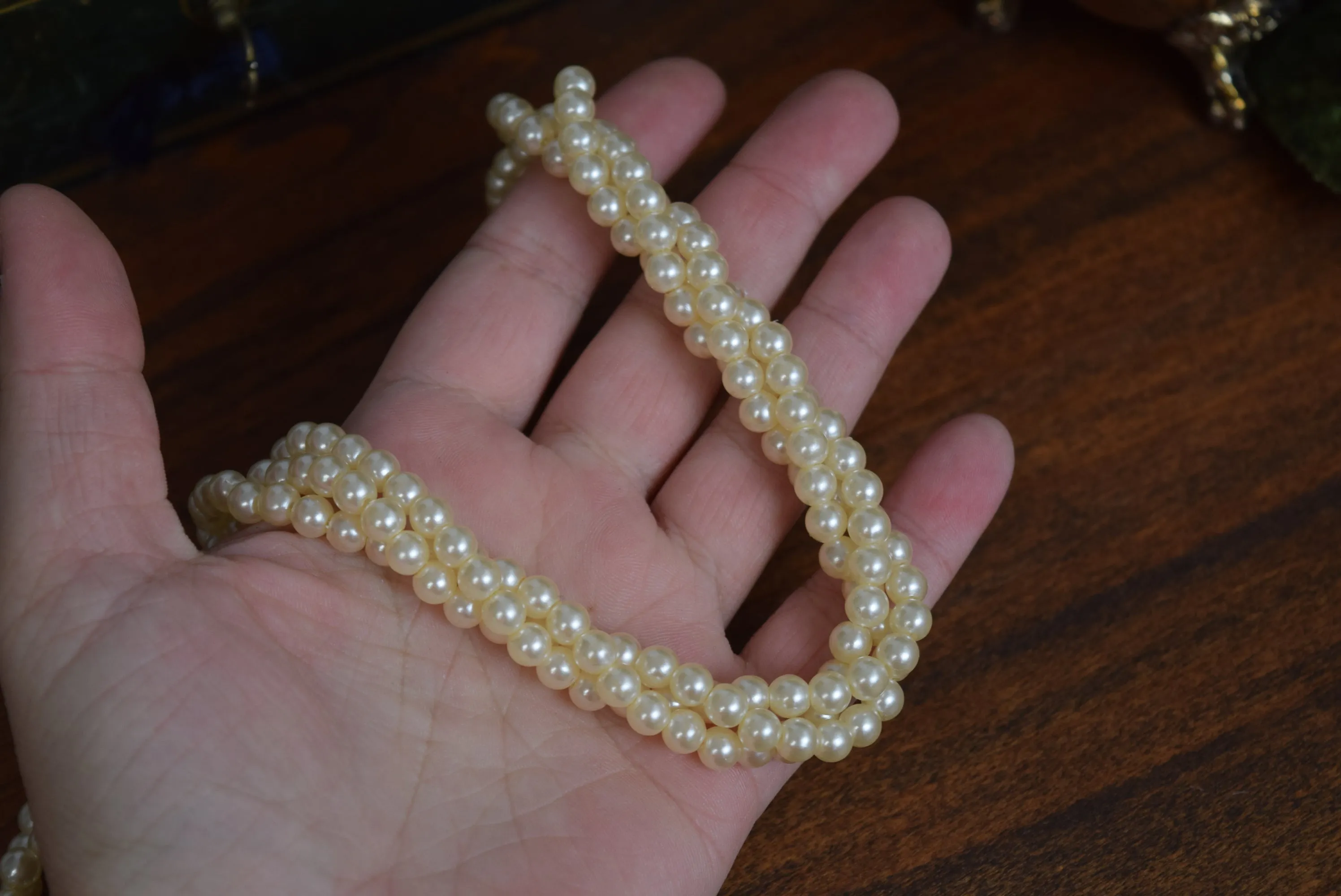 Twisted Pearl Necklace or Hair Strands