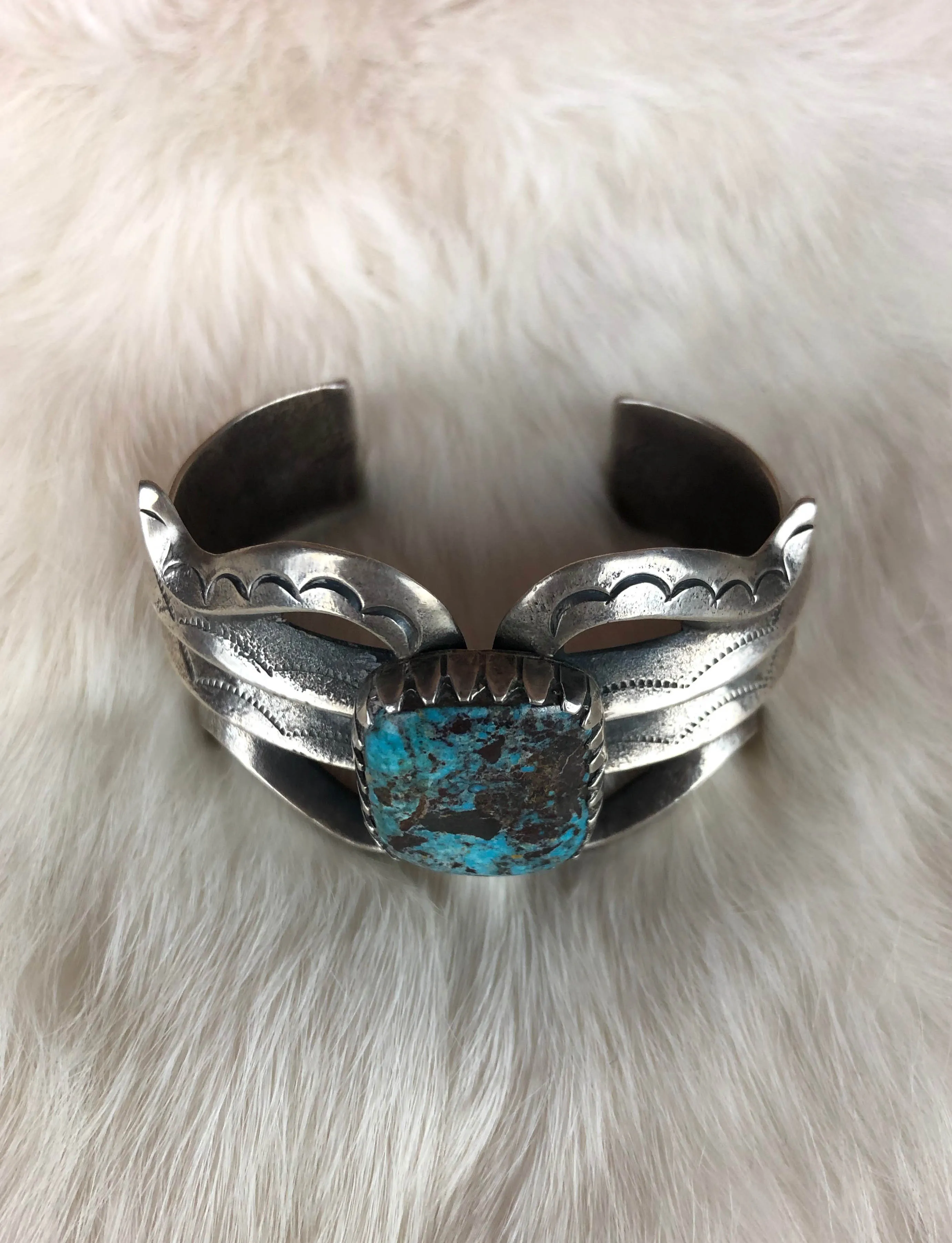 Vintage Sterling Silver Turquoise Cuff Bracelet