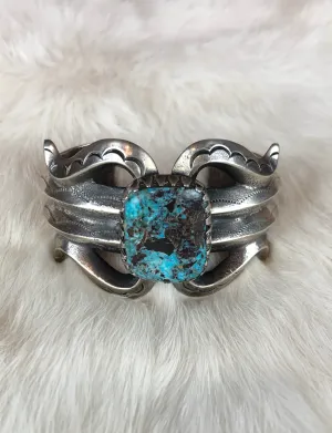 Vintage Sterling Silver Turquoise Cuff Bracelet