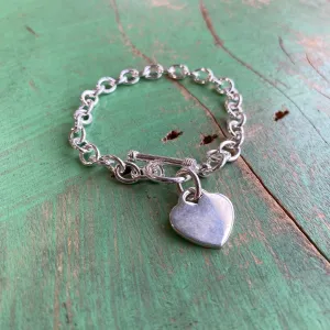 With My Whole Heart Sterling Silver Bracelet