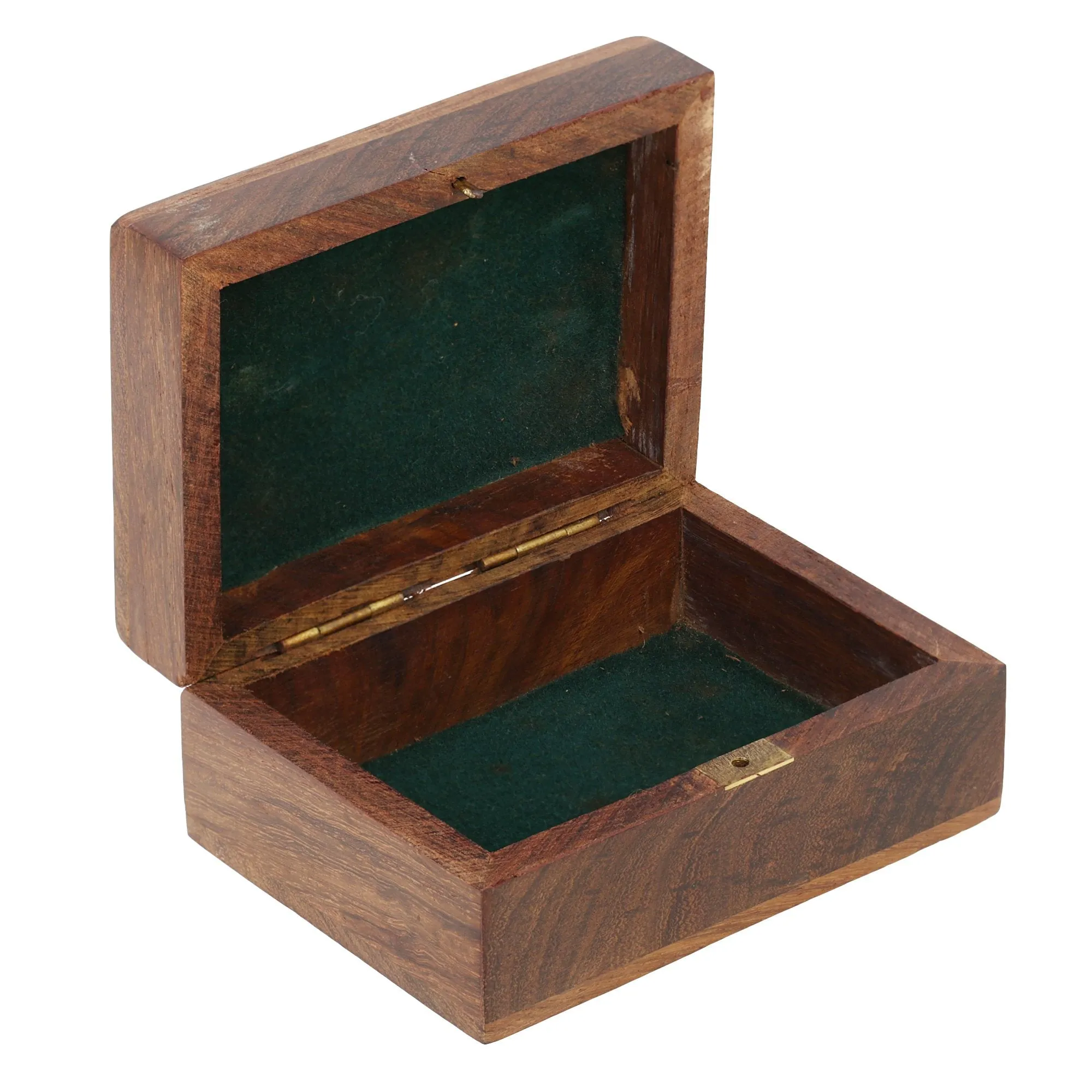 Wooden Trinket Jewelry Box, Sleek and Simple Gift for Girls, 4 x 3 x 1.75 inches