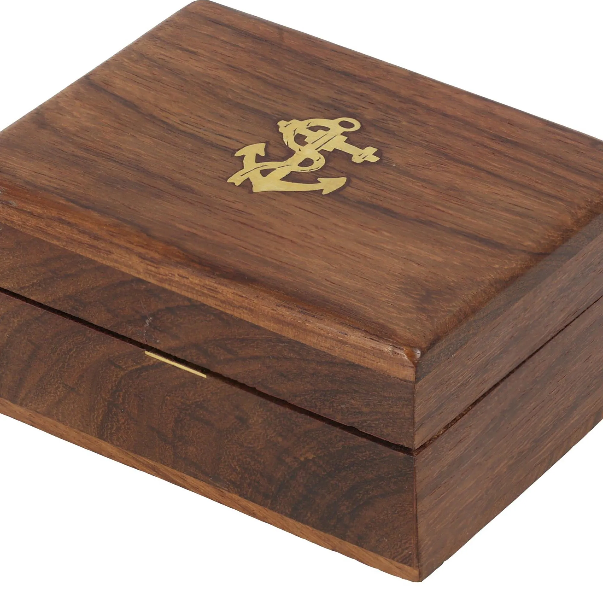 Wooden Trinket Jewelry Box, Sleek and Simple Gift for Girls, 4 x 3 x 1.75 inches