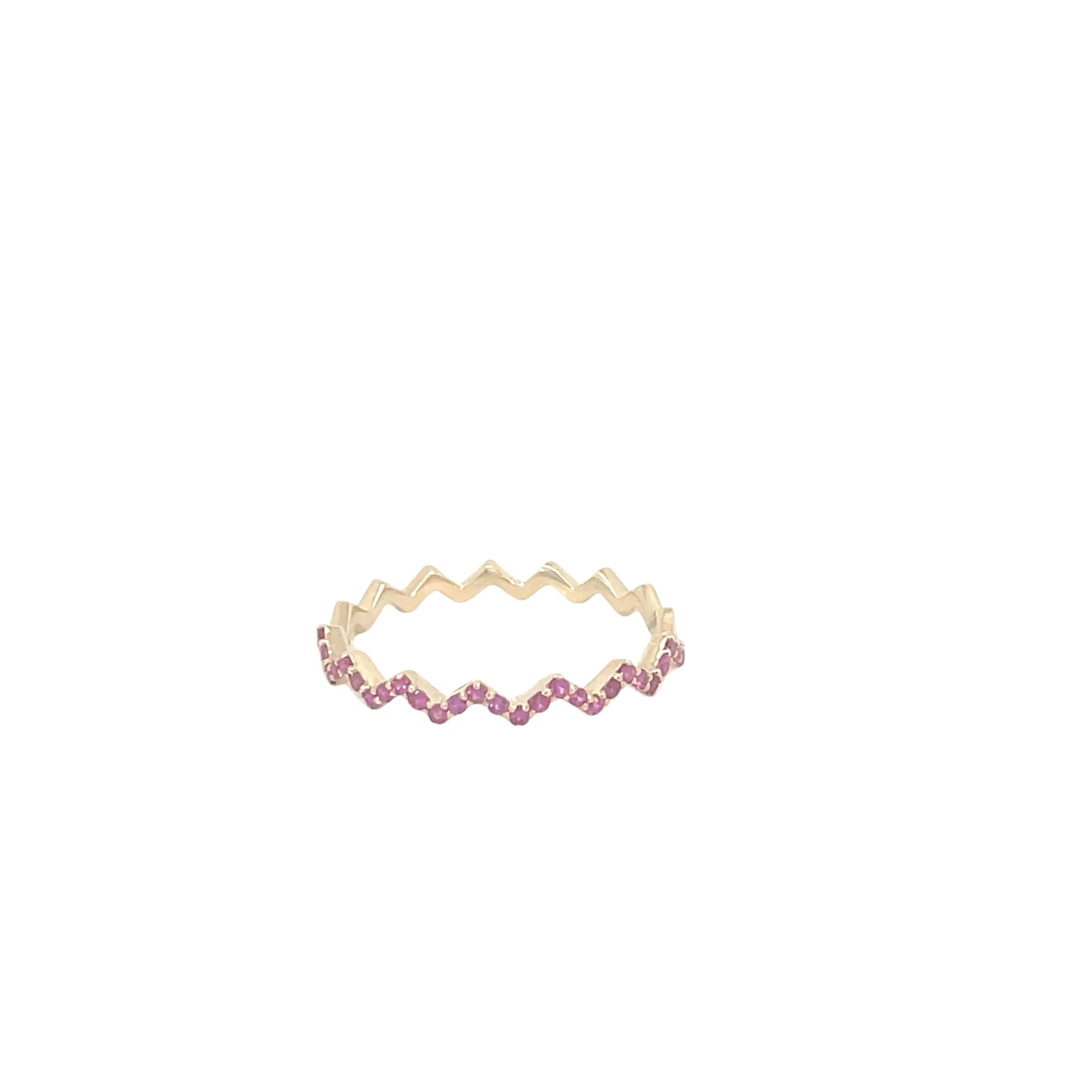 Yellow Gold Zig Zag Ruby Ring