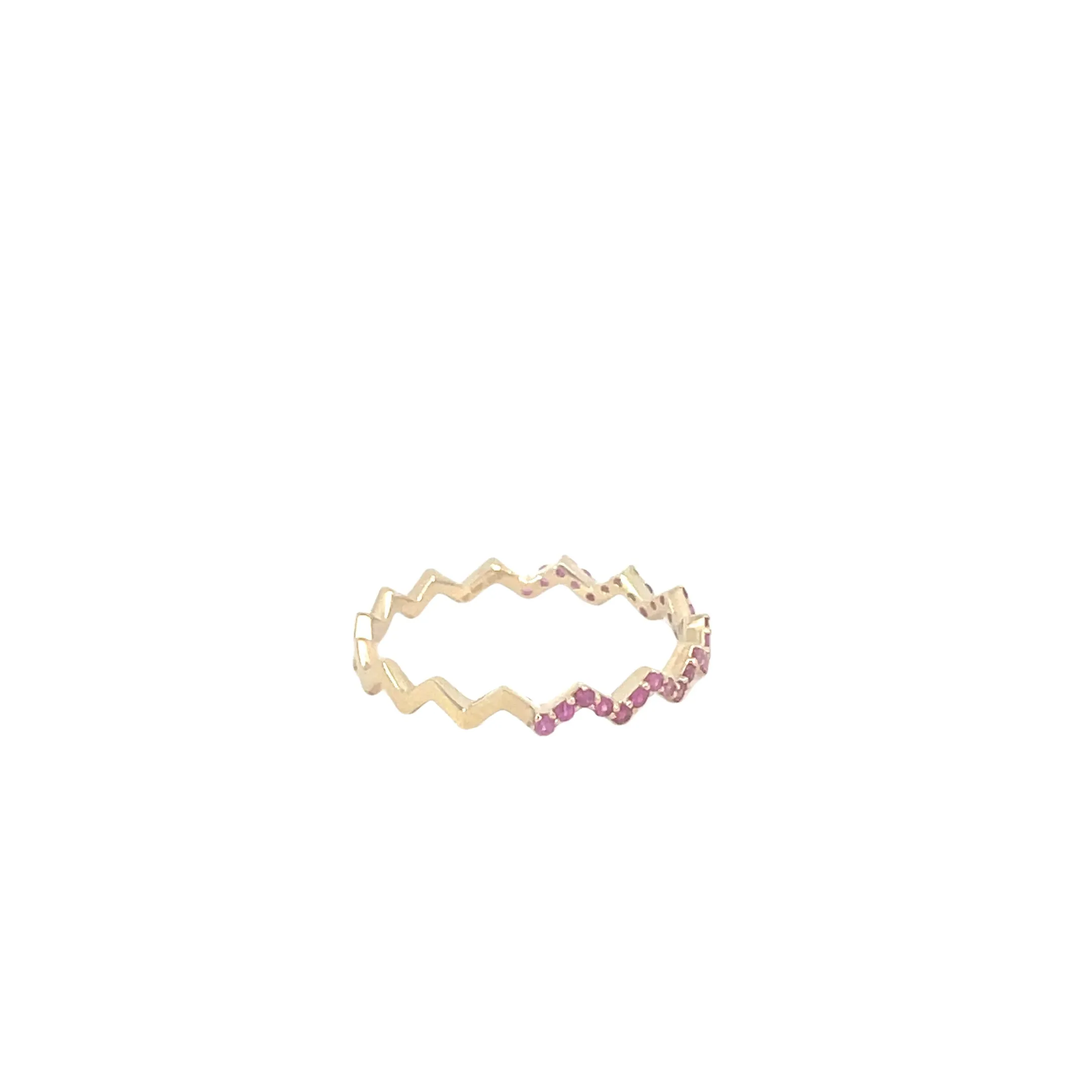 Yellow Gold Zig Zag Ruby Ring