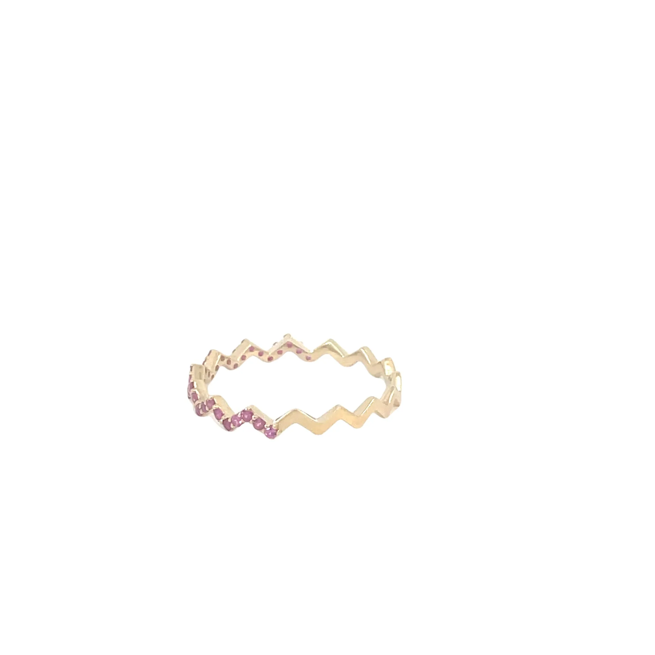 Yellow Gold Zig Zag Ruby Ring