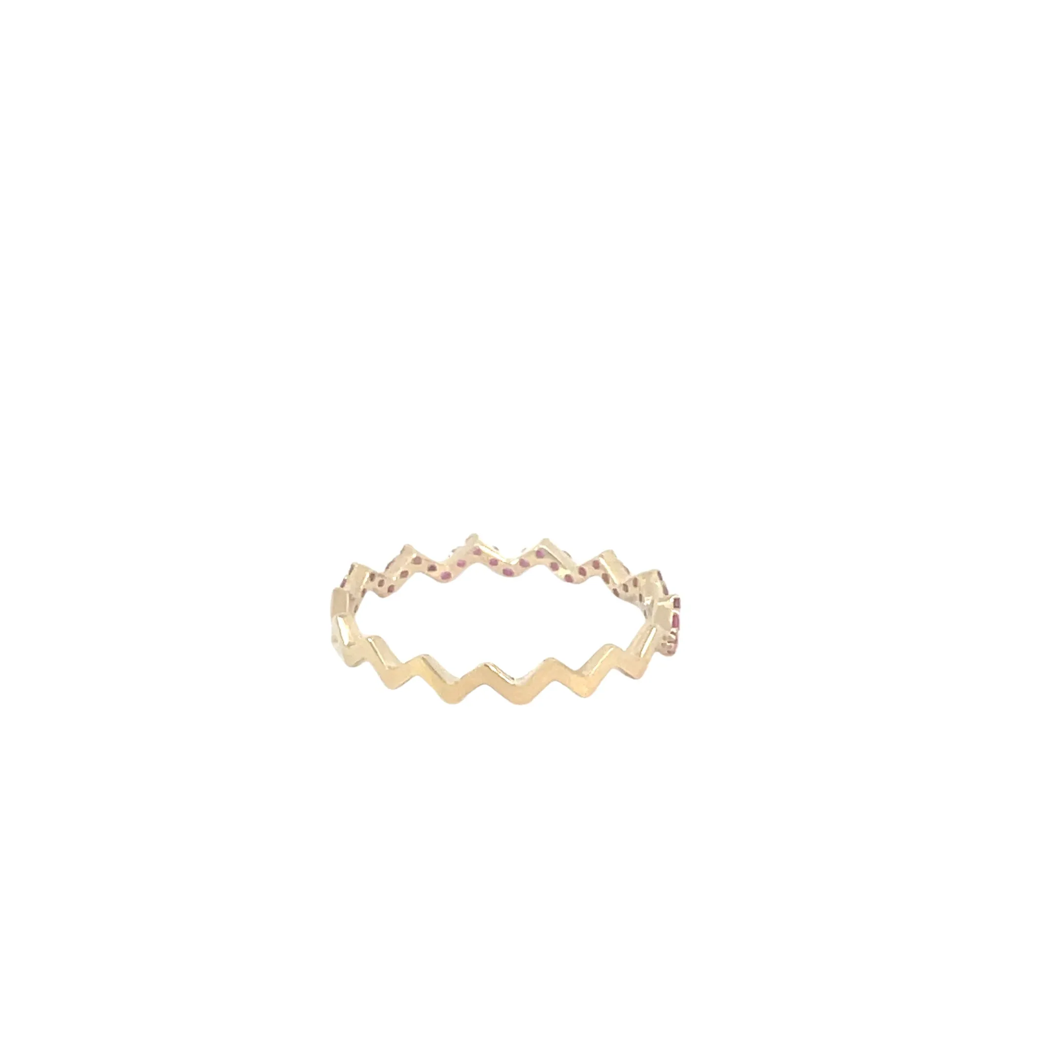 Yellow Gold Zig Zag Ruby Ring